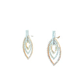 14k Tri Colored 2.00ct G VS2 Round Diamond Dangle Earrings
